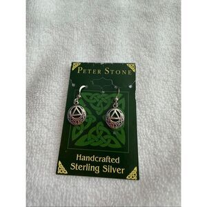 Peter Stone Sterling Silver Celtic AA Symbol Recovery 925 Earrings Sobriety